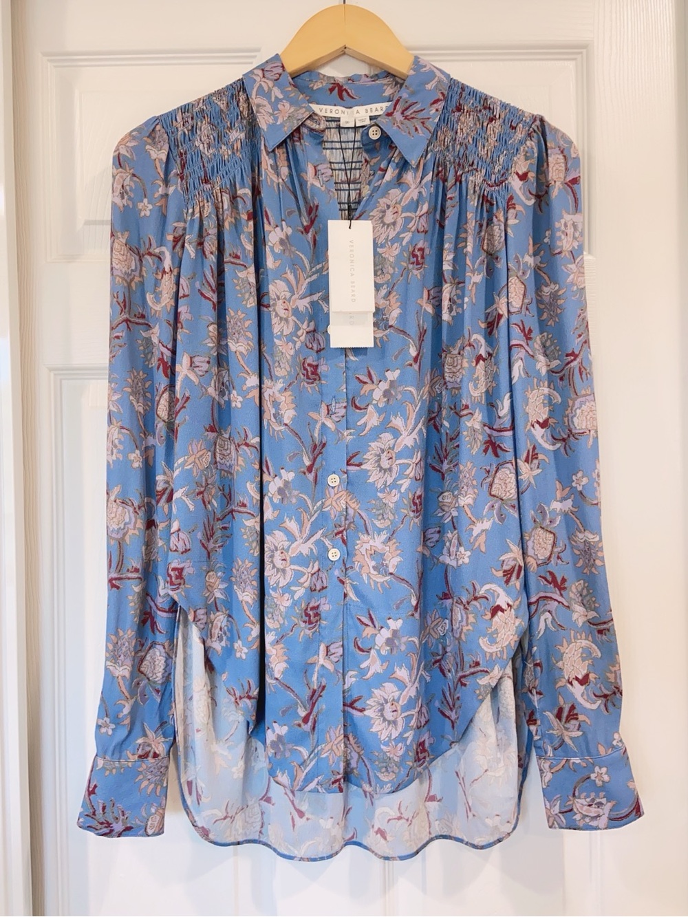 NWT $395  Veronica Beard Dazed Floral Blouse